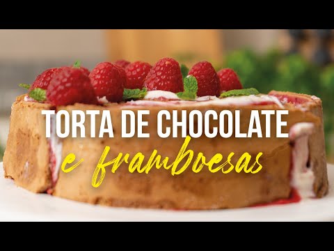 Torta de Chocolate com Creme de Framboesas | Saudável