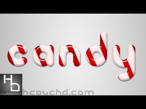 Tutorial  : How To Make a Holiday Candy Cane Text Effect Photoshop كيفية انشاء تأثير النص حلوى قصب