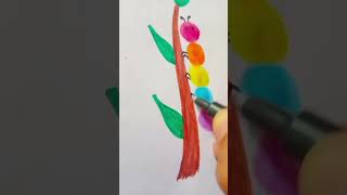 amazing finger painting technique to make a cute caterpillar #shrots