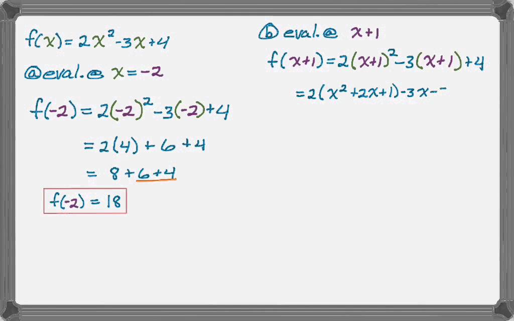 Algebra - Evaluating Functions by Hand