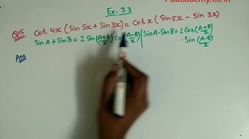 Qus 15 Ex 3.3 Class 11