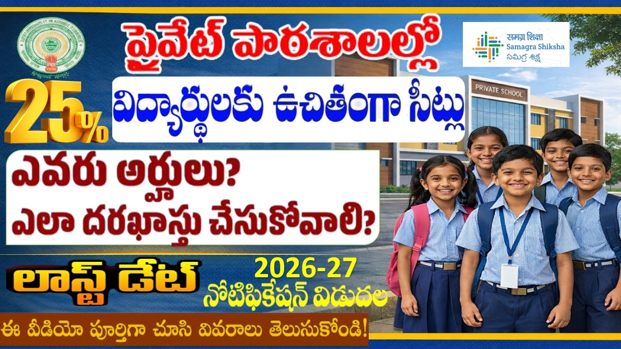 ఉచితంగా ప్రైవేట్ స్కూల్లో అడ్మిషన్ - RTE AP 2026-27 in Private Schools ONLINE APPLICATION PROCESS
