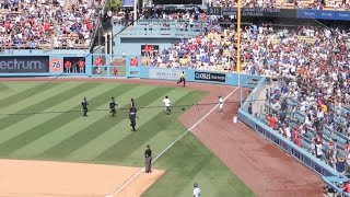 The Freeway Series at Dodgers Stadium - Fan On The Field Chase Down / Trying All New Dodger Dog