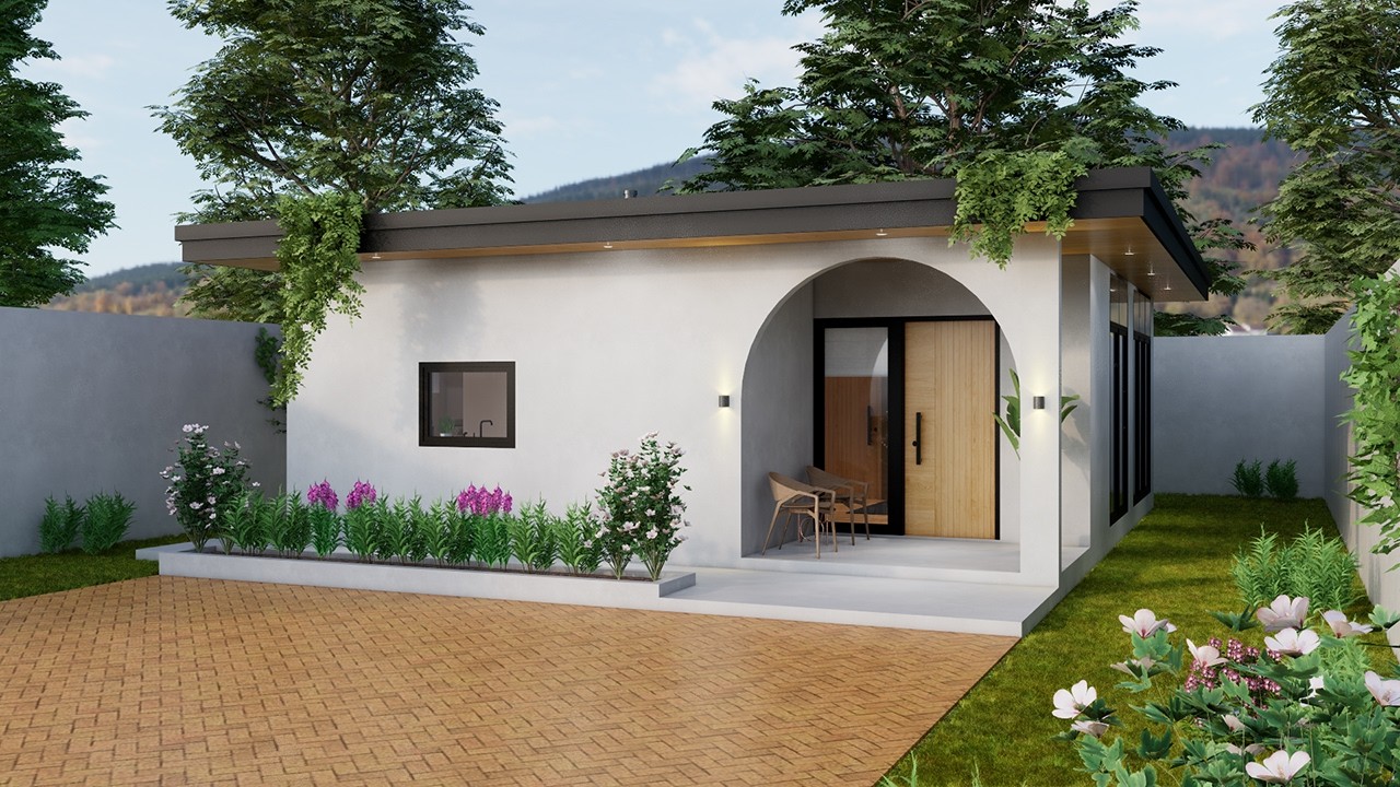 25'x30' (7.5x9 Meters) Small Modern House Design With 2 Bedrooms