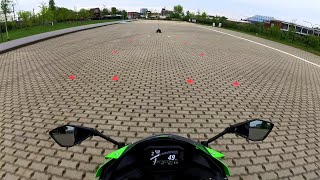 Rider POV Practice Day 28 EMERGENCY STOPS (stop in 10 meters at 50 Kph or 30 feet at 31 Mph)