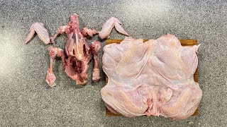 Как разделать курицу на рулет. Куриное мясо на коже без костей.
