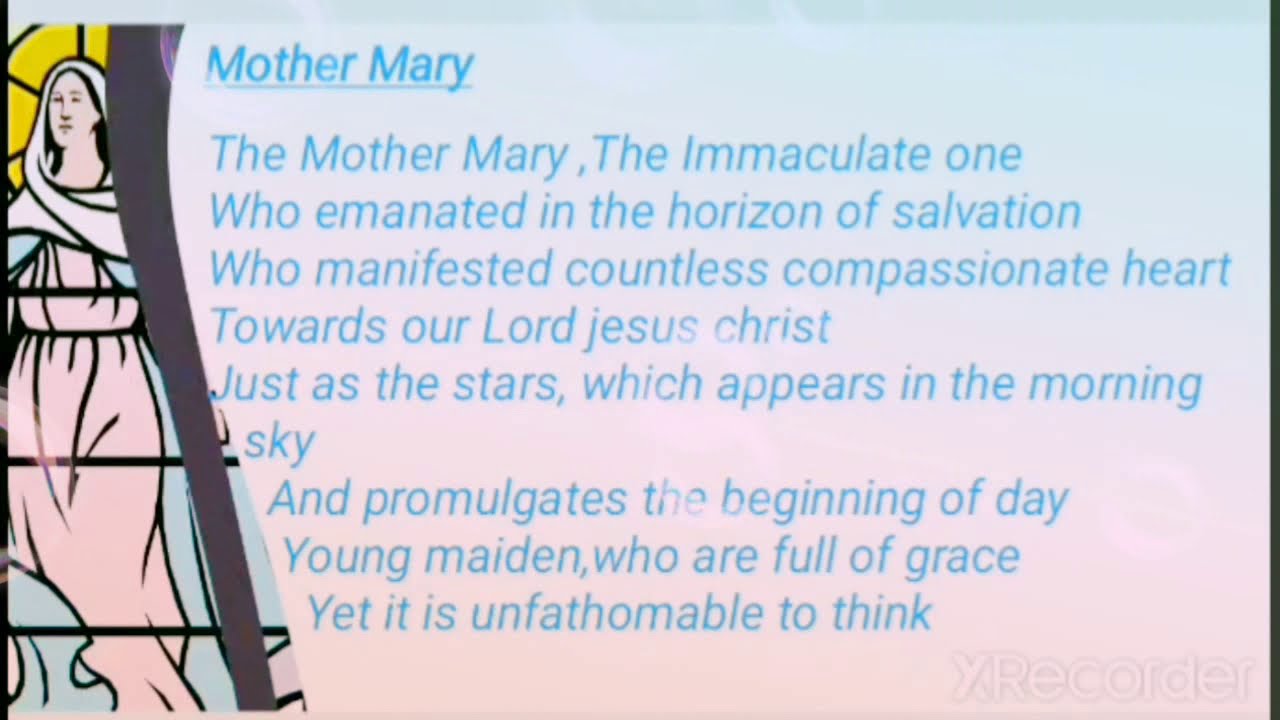 short speech on mother mary