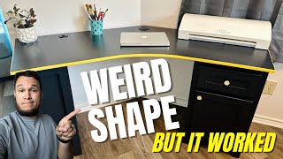 How I made a weird shape desk for my wife || Woodworking