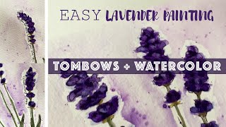 Easy DIY Lavender Painting | Watercolor + Tombows
