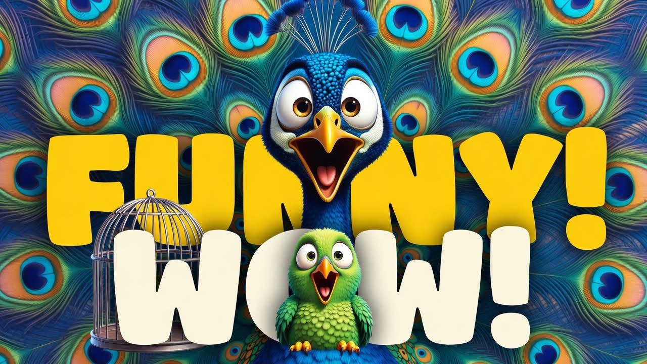Funny Peacock vs Parrot  Kids Cartoon Talking Animals Cartoon for Kids 🦚 Funny AI Cartoon Animation