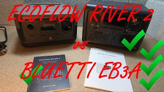 Comparativa ECOFLOW RIVER 2 vs BLUETTI EB3A. Estaciones de energía de gama de entrada.