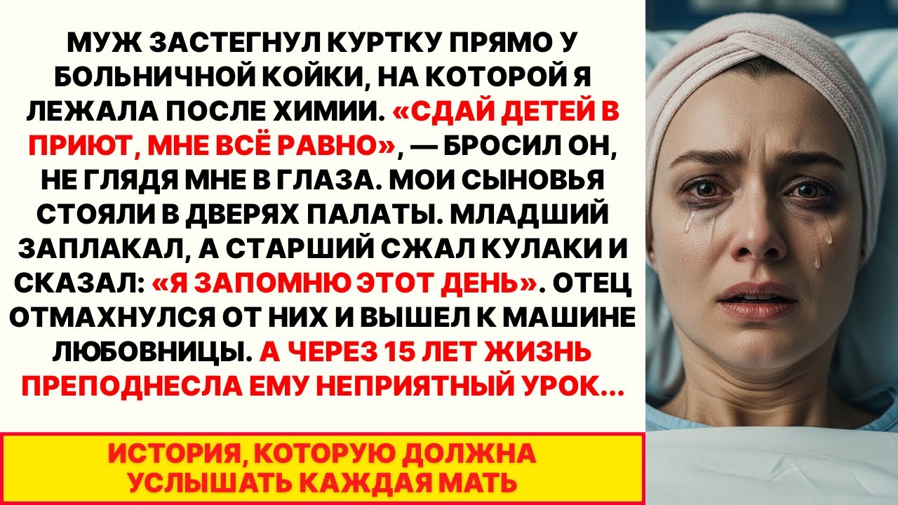 «СДАЙ ДЕТЕЙ В ПРИЮТ, МНЕ ВСЁ РАВНО!» — бросил муж умирающей жене. Через 15 лет сын сдержал обещание.