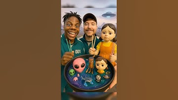 Mr Beast ishowspeed squid game doll korean food slime asmr mukbang #food  #squidgame  #asmr #mrbeast