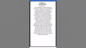 The Adventure Summary Class 11 English #class11 #summary#english#ytshorts#education