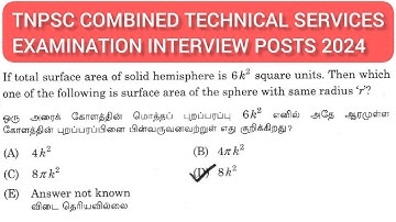 If total surface area of solid hemisphere is 6k² square units. Then which one of the following is