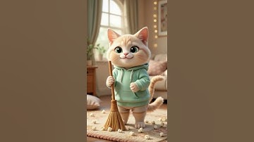 Lazy Cat Cleaning Room🐱🧹|| #shorts #shortsfeed #cat #foryou #funny #fyp #lazy