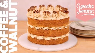 Classic Coffee & Walnut Cake Recipe | Cupcake Jemma Channel