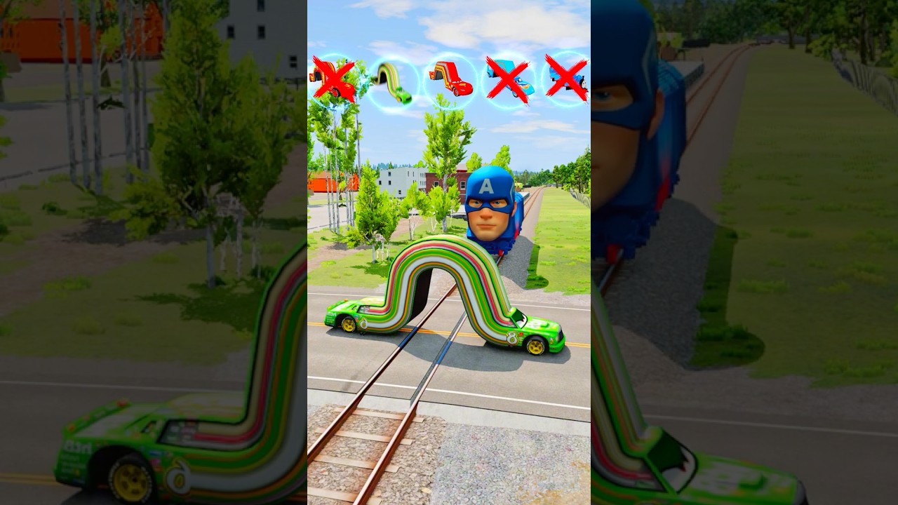 Iron Man Train vs Cringe Pixar cars in BeamNG.drive