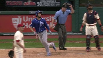 KC@CLE: Hosmer plates Escobar with ground-rule double