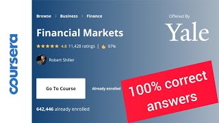 Coursera | Financial Markets course by Yale University Week 1,2,3 100% correct answers