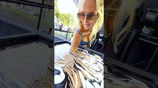 Black White and Gold Body Marbling Paint Dip by BLVisuals at Faster Horses Festival