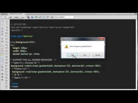 Dreamweaver Tutorial: How to create linear gradients for your elements- Part 2