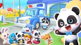 panda kiki menjadi polisi babybus mengamankan kota/game babybus/kartun babybus/cerita kartun
