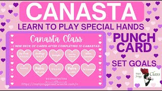 Canasta Learn to play Special Hands punch card to track your goals💕#galentinesday #goals 2-10-25