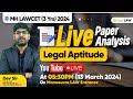 Mh law cet 3 yrs 2024  legal aptitude section paper analysis  actual questionsolving mhlawcet