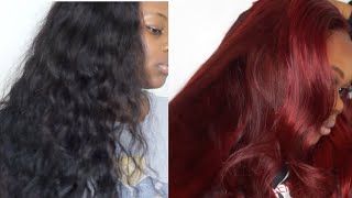 Wig Transformation | From Black to Red