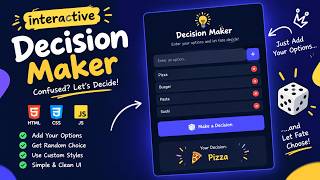 Build an Interactive Decision Maker App Using HTML, CSS & JavaScript | Beginner Project