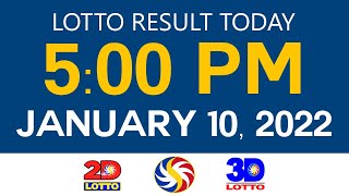 Lotto Results Today January 10 2022 5pm Ez2 Swertres 2d 3d 4d 645 655 Pcso