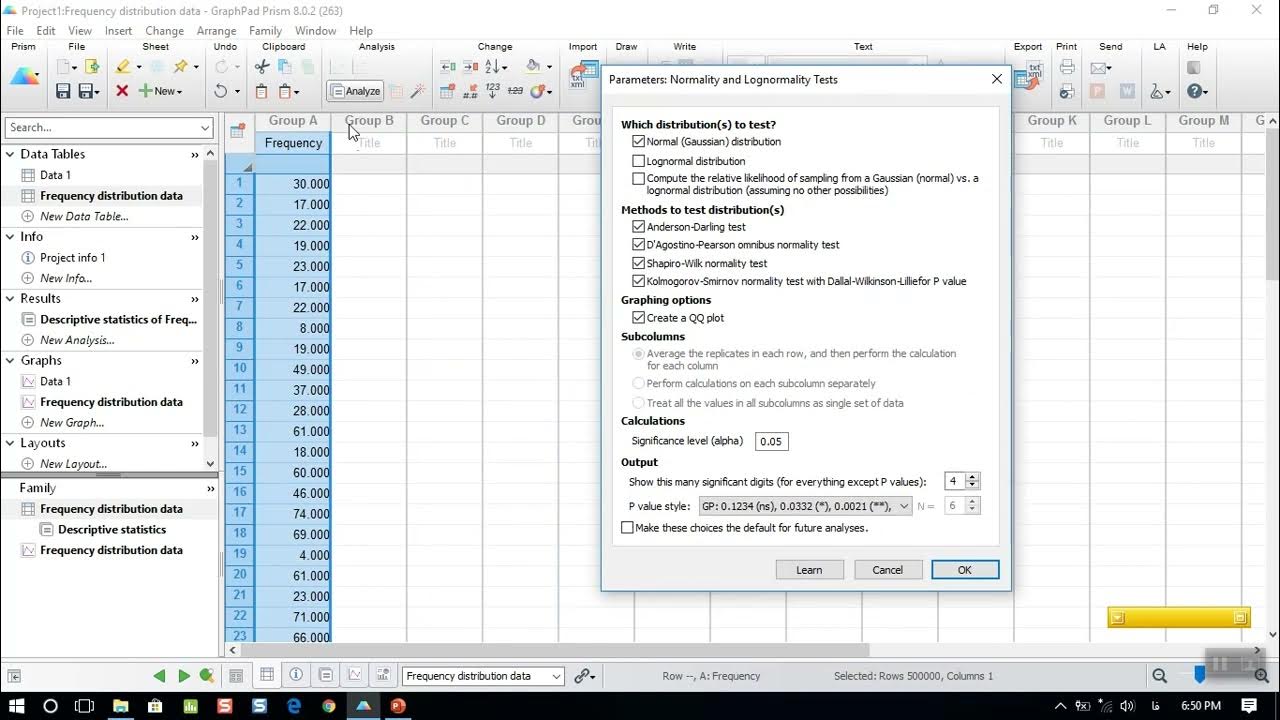 Normality Test with GraphPad Prism YouTube