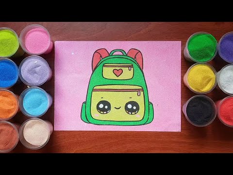 Video Tô màu chiếc balo xinh xắn bằng cát - Coloring pretty... - youtube