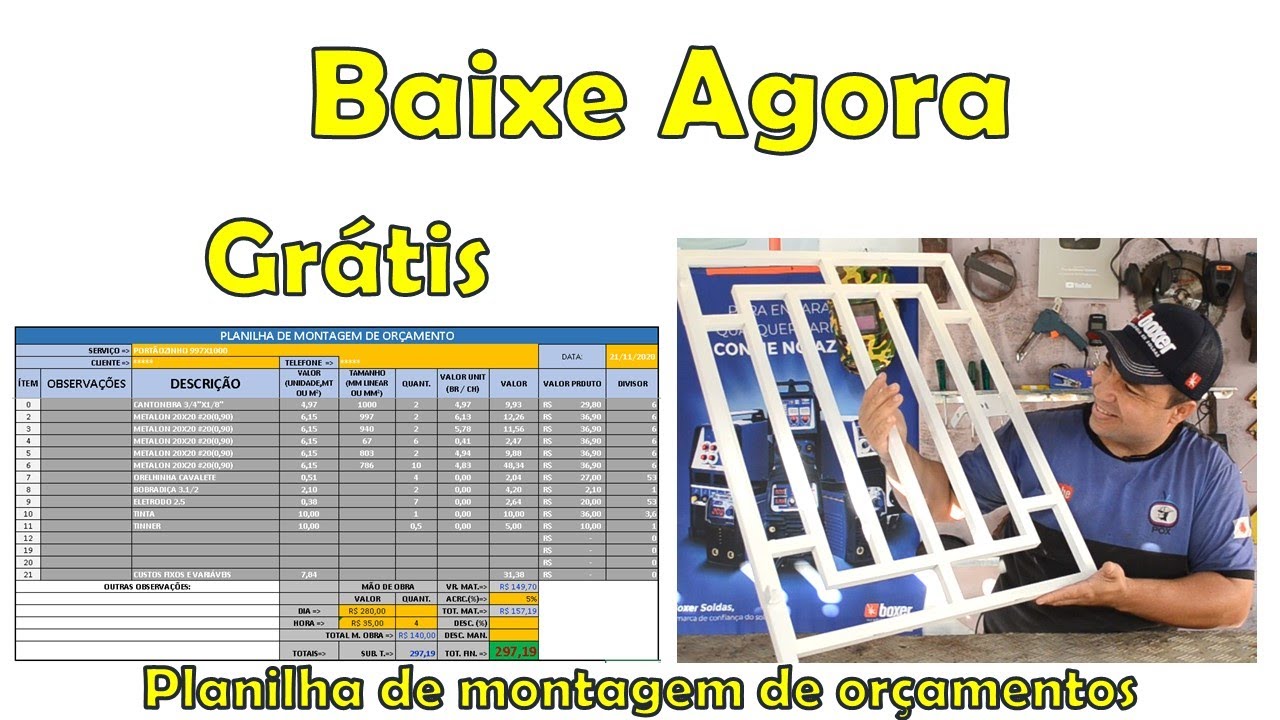 Como fazer orçamentos sem Levar prejuízo com essa Planilha- baixe grátis