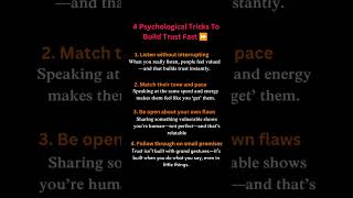 4 Psychological Tricks To Build Trust Fast Improve Relationships & Communication
