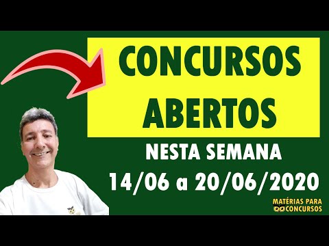 Concursos abertos nesta semana 15 06 2020