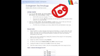 New Perspectives Excel 365 Module 1: SAM Project B Evergreen Technology Version 2