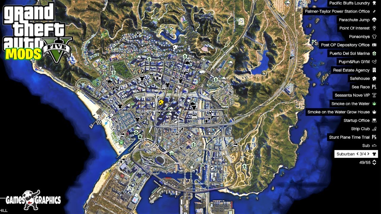 How To Install 4k Satellite View Map 21 Gta 5 Mods Youtube