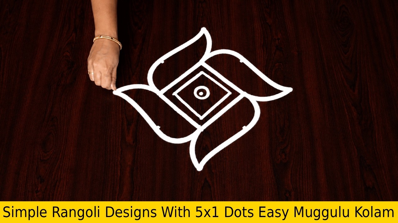 Simple Rangoli Designs With 5×1 Dots Easy Muggulu Kolam