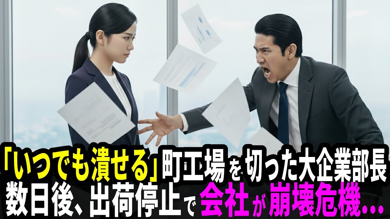 「お前の会社なんていつでも潰せる」小さな町工場を切った大手企業の部長。数日後、出荷停止で会社が崩壊危機に…