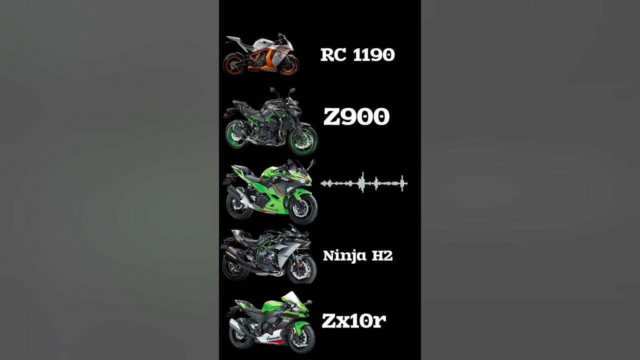 Kawasaki ninja zx-10r vs H2 vs H2R vs z900 vs ninja 400 vs RC 1190 exhaust sound 😱🙀🤯