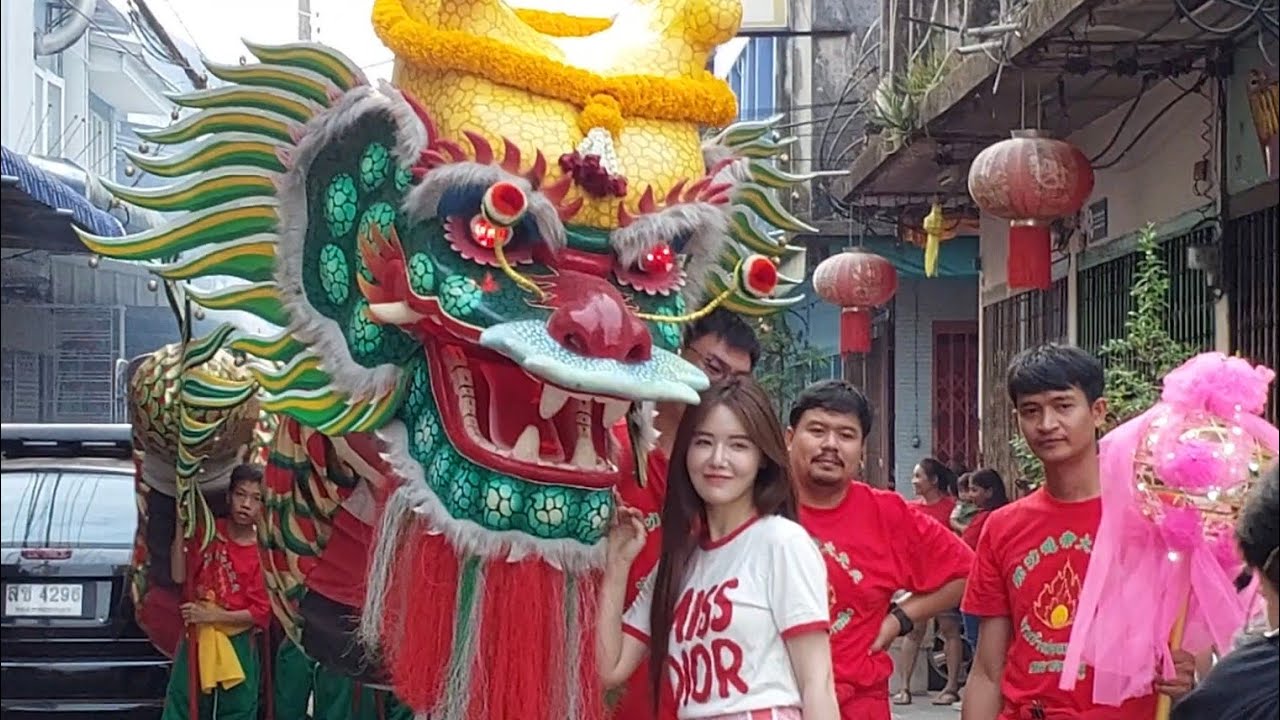 งานประจำปี ศาลเจ้าพ่อพระเพลิง ตลาดพลู 2567 แห่รอบตลาดพูล คณะมังกรทอง ลูกเจ้าพ่อพระเพลิง ตลาดพูล