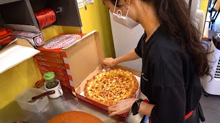 Korea's representative cost performance pizza 'Pizza School'  / Korean street food 2020 /Korean food