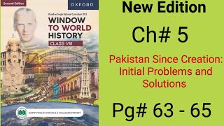 Pakistan Since Creation chapter 5 page 65-66 window to World History Class 8