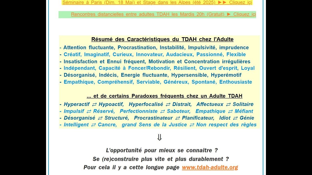 Définition du TDAH Adulte et début du site www.tdah-adulte.org (Interview)