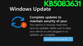 Windows 11 Update KB5083631 Install Error Your Device Is Missing