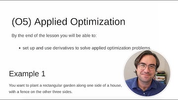 MTH 141 Prep - Applied Optimization