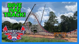 DIVE HAS TRACK! ArieForce One Construction Update #23 - Fun Spot Atlanta RMC Hybrid Coaster @doctorcoaster