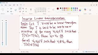 Inverse Linear Transformation Lecture 20 #Universitymath #LinearalgebraII